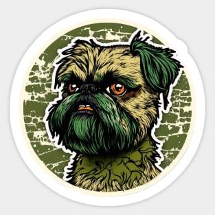 Brussels Griffon Camouflage Motif Sticker